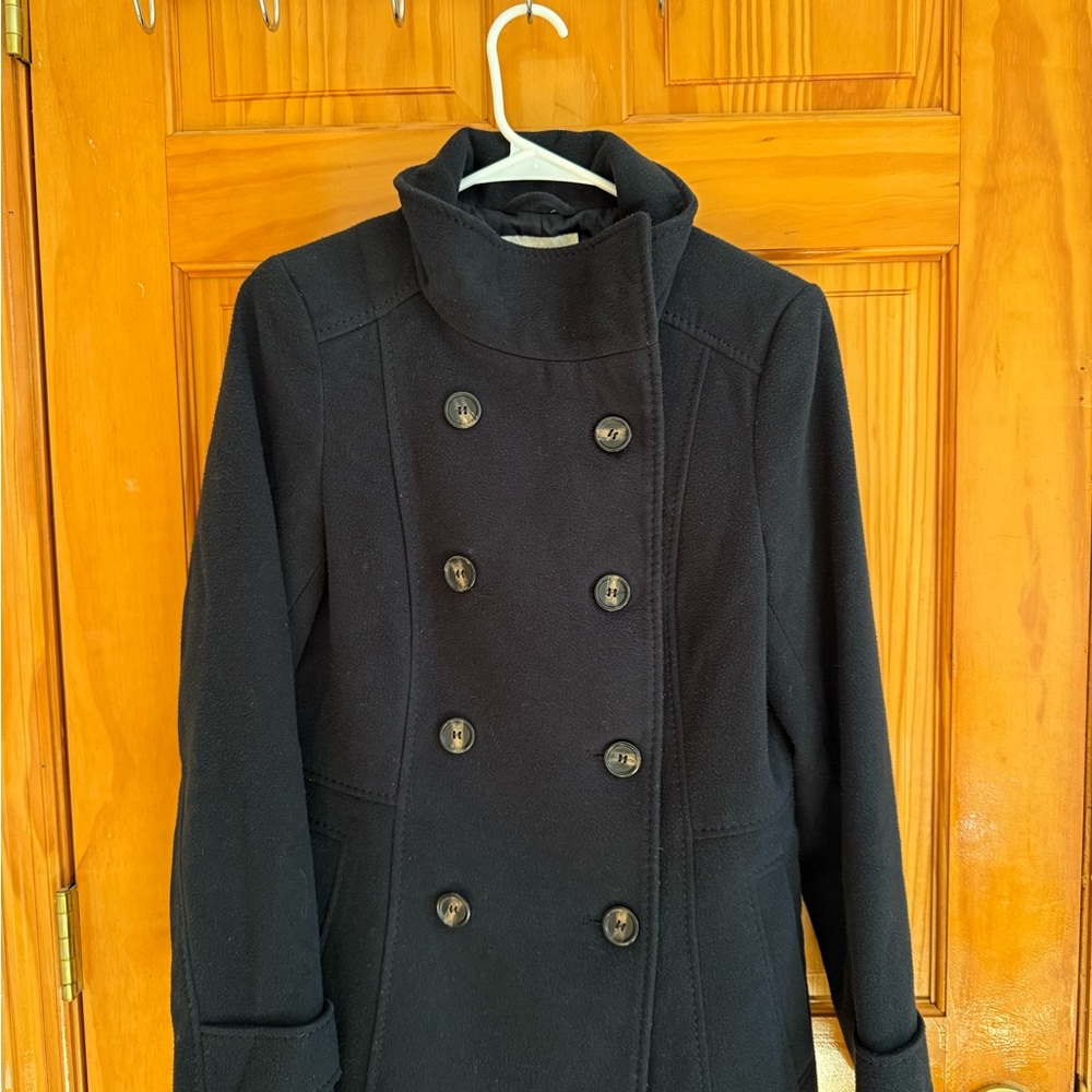 H&M Women's Navy Double-Breasted Coat